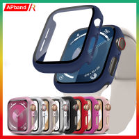 เคสสำหรับ Apple Watch Series 9,ขนาด45มม. 41มม. 44มม. 40มม. 42มม. 38มม. กันชนเคส IWatch พร้อมกระจกเทมเปอร์ปกป้องหน้าจอสำหรับ Apple Watch Series 9 8 7 6 5 4 3 2 1 SE2 SE