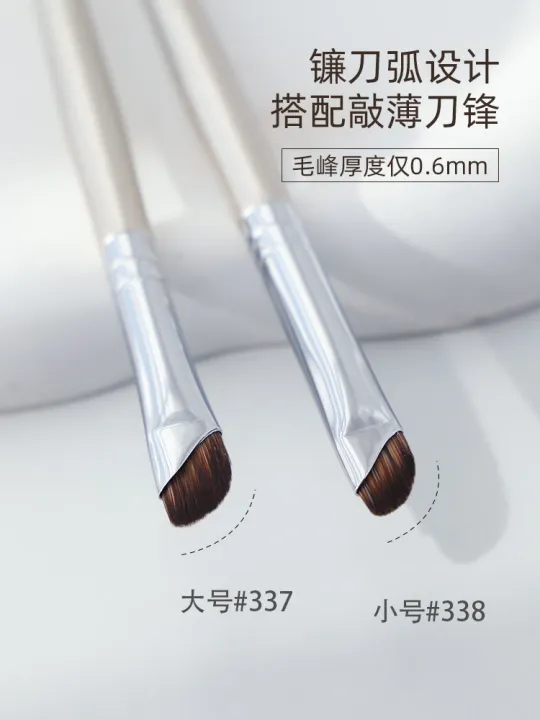 high-end-original-guo-xiaoniu-338-rose-gold-sickle-angled-eyeliner-brush-blade-down-to-lying-silkworm-brush-eyelid-detail-eyebrow-makeup-brush