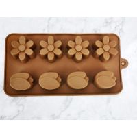 GL-แม่พิมพ์ ซิลิโคน ลายดอกไม้ 8 ช่อง สำหรับทำ ขนม ช็อกโกแลต (คละสี) flower silicone mold