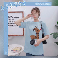 QJshop ??รีบได้ให้รีบ เลยนะสาวๆ ของดีแบบนี้ไม่ได้มีบ่อยๆ นะจ๊ะ เสื้อยืดคอกลมสวมใส่สบาย ดีไซน์เก๋มาก มีน้องกวางด้วยน๊าา?