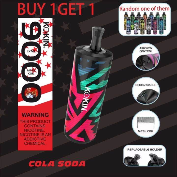 VAPE BUY 1 GET 1 KOKIN vape 9000 Puffs Disposable pod Device 5