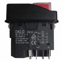 DKLD DZ-6 5 Pins AC-3 250โวลต์15A กันน้ำแม่เหล็กไฟฟ้าปุ่มกดสวิทช์เครื่องมือเครื่องแม่เหล็กเปิดปิดปุ่มกดสวิทช์