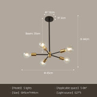 Modern Ceiling Chandelier for Living Room Vintage Lamp For Dining Bedroom LED Retro Light Fixture Nordic Home Decor Pendant Lamp