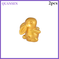 QUANSEN 2pcs dollhouse ตกแต่งเครื่องประดับขนาดเล็กกระต่ายทองโมเดลการถ่ายภาพฉาก