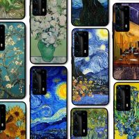 Van Gogh ไฟกรอบโทรศัพท์แบบอาร์ตฟ้าดวงดาว,สำหรับ Huawei P 8 9 10 20 30 40 50 Pro Lite Psmart Honor 10 Lite 70 Mate 20Lite