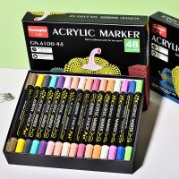 36 Colors Acrylic Paint Marker Pens  Extra Fine and Dots Tip  for Rock Painting  Mug  Ceramic  Glass  Wood  Fabric Canvas Metal Highlighters Markers