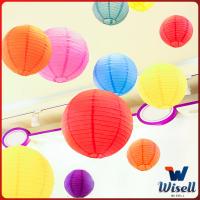 Wisell โคมไฟกระดาษ ทรงกลม ขนาด 8/10 นิ้ว สำหรับตกแต่งเทศกาลต่างๆ  lantern