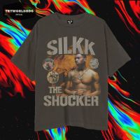 T เสื้อ SLIKK SHOCKER DARK GREY VINTAGE RAP TEES-5XL