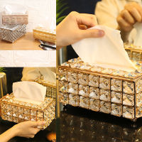 Europe style Luxury crystal tissue box Paper Towel Crystal Storage Box Living Room Tissuer Home Supplies【SHIP IN 24H】