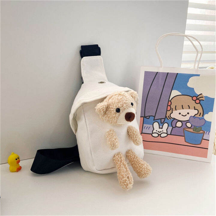 designer-hip-purse-children-waist-bag-solid-fanny-pack-high-quality-canvas-belt-bag-cute-bear-waist-bag