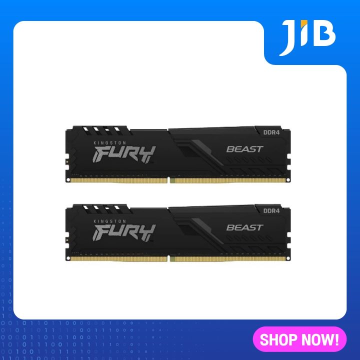 32GB (16GBx2) RAM (หน่วยความจำ) KINGSTON FURY BEAST DDR4 (BLACK) (KF432C16BBK2/32)