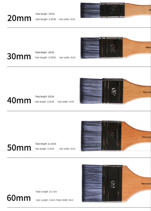 1-pcs-flat-head-oil-painting-acrylic-row-brush-gouache-watercolor-artist-paint-wall-painting-nylon-hair-beech-rod-clean-brush