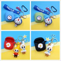 ◐♦ Cute big eyes rabbit Silicone Cover for JBL TUNE 220TWS / T225TWS Case Bluetooth Earphone Case for JBL T220TWS 3D doll keychain