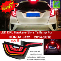 Mastersat HONDA Jazz รุ่นปี 2014-18 Taillamp แบบB โคมไฟท้าย ไฟวิ่ง Led +ไฟเลี้ยว ในกันชน ตรงรุ่น วัสดุ ABS อย่างดี กันน้ำ ไฟหรี่ ไฟแต่งรถ  ไฟรถแต่ง ใส่แล้วสวยกว่าเดิม