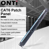 19In แผงกระจายสายไฟ CAT6ช่องเสียบแจ็ค24ช่องตู้ชั้นวาง1ยูหัวแปลงสายไฟเครือข่าย RJ45กรอบการกระจายโมดูลาร์