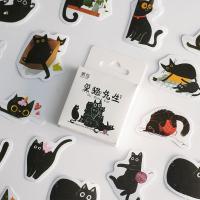 【CW】♨♘  45Pcs/Box Theme Stickers Decoration Kawaii Cats Self-adhesive Scrapbooking Laptop Planners