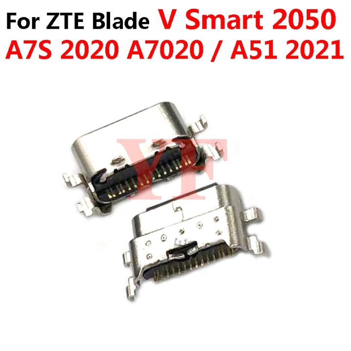 ‘；【。- 10Pcs For ZTE Blade V Smart 2050 20 Smart A51 2021 A7S 2020 A7020 USB Charging Charge Port Dock Socket Connector