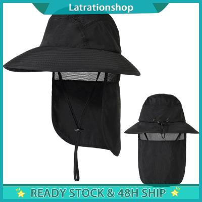 หมวก Boonie ถอดคอได้,Topi Memancing กันแดดกันน้ำหมวกลายการ์ตูนม่านโปร่งแสงปรับได้ป้องกันแสงแดด