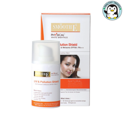 Smooth E Physical White Babyface UV &amp; Pollution Shield SPF50+ PA+++ 18 g. ครีมกันแดด สมูทอี ยูวี ไวท์ เบบี้เฟส 18 กรัม [HHTT]