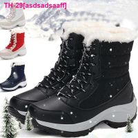 asdsadsaaff Botas de pele punk para mulheres sapatos renda feminina botas neve volumosas calçados plataforma mantenha aquecido inverno