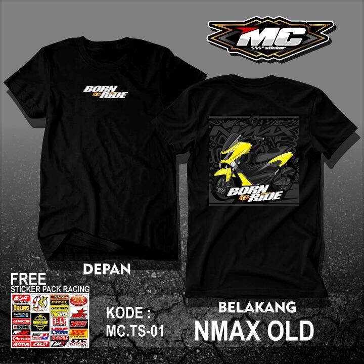 Mc Cutting Kaos Distro Pria Wanita Original Custom Desain Motor Yamaha Nmax Old Gratis Stiker 7845