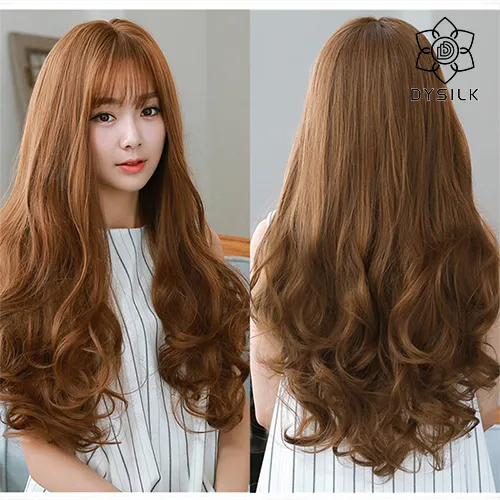 65cm wig for women Long Curly thick wavy Air bangs big Bushy wave long hair  simulation Hair set Air bangs curls hair Import Korean style | Lazada PH