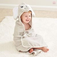 WECA321 Cute Elephant Hooded Baby Towel Cotton Bath Towel with Hood for Babies Toddlers Soft and Absorbent 90 * 90cm 35 * 35in