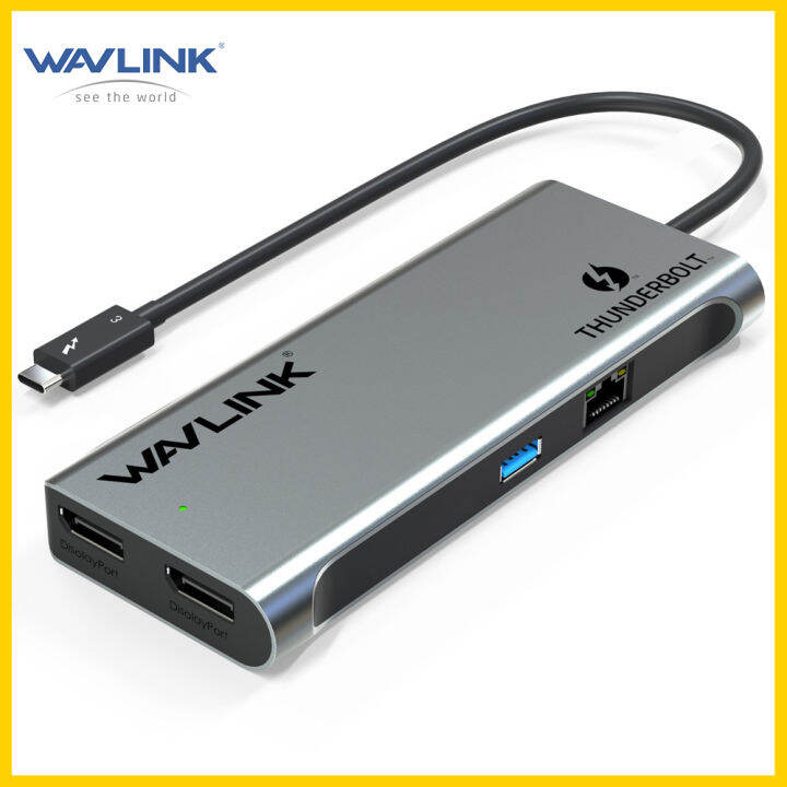 Wavlink Thunderbolt™ 3 Dual 4K Mini Dock with Thunderbolt™ 3, DisplayPort(DP1.2), USB 3.0, RJ45