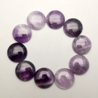 Fashion Wolf Tooth And Amethyst 20MM 10Pc Natural Stone Round Cabochon Beads For Jewelry Making Ring Charm Necklace Accessories