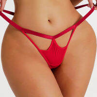 Temptation Red Hollow Out Waistband ชุดชั้นในสตรีสีทึบไม่มีรอยต่อ T-Back Sexy Lingerie