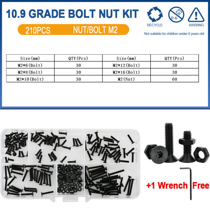 m3-m4-m5-m6เกรด10-9โลหะผสมเหล็กสีดำ-countersunk-หัวแบน-hex-bolt-nut-ชุดไฟฟ้าเครื่องสกรู-hexagon-allen-bolts