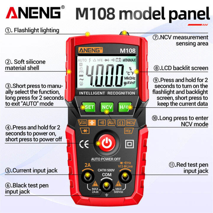 aneng-m107-m108-4000นับสมาร์ทดิจิตอลมัลติมิเตอร์-lcd-ncv-dc-ac-tester