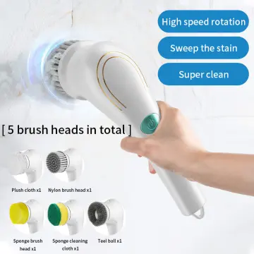 1set cleaning brush,Sonic Scrubber,Cleaning Tool With 4  Brushes,Multifunctional Electric Cleaning Brush,Cleaning Tools