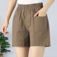 【มีไซส์ใหญ่】Plus Size M-3XL Womens Solid Color Summer Shorts Elastic Waist Casual Female Black White Hot Shorts