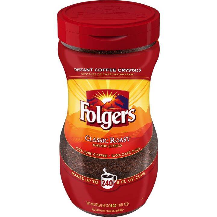 Folgers Classic Roast Instant Coffee Crystals 453g | Lazada PH