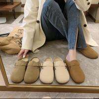 พื้นนิ่มนางฟ้าย้อนยุคเป่าโถว Birkenstock ครึ่งช็อตใหญ่ [ แบบใหม่แนวอาร์ตๆ ] รองเท้าฤดูใบไม้ผลิรองเท้าแตะผู้หญิงรุ่นใหม่รองเท้าไซส์เดียว