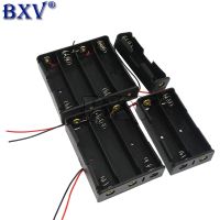 Black Plastic 1x 2x 3x 4x 18650 Battery Storage Box Case 1 2 3 4 Slot Way DIY Batteries Clip Holder Container With Wire Lead Pin WATTY Electronics