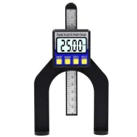 【✨】 Cottage Craft Digital Depth Caliper Height Gauge Digital Tread Depth Gauge LCD Magnetic Self Standing Aperture 0-80Mm