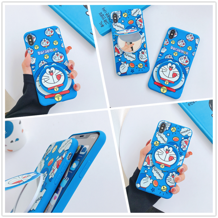 vivo-y01-y01a-y02เซลล์-y02s-เคสโทรศัพท์สำหรับ-vivo-y02-y02s-y01-y01a-ดีไซน์ใหม่โดราเอม่อนฝาหลังซิลิโคนเคสโทรศัพท์ตุ๊กตาโดราเอม่อนขาตั้งพร้อมสายคล้องสายคล้อง