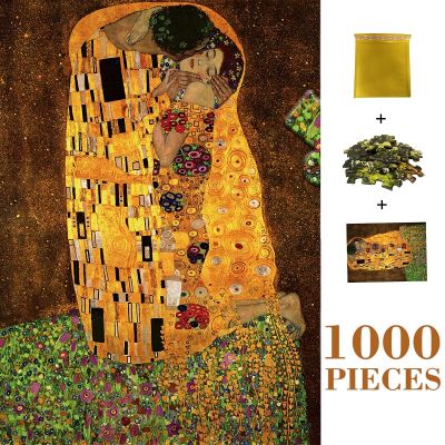 MaxRenard 1000 Piece Jigsaw Puzzle Toys for Adults Klimt Kiss Painting Paper Puzzle for Children Art Collection PUZ Without Box