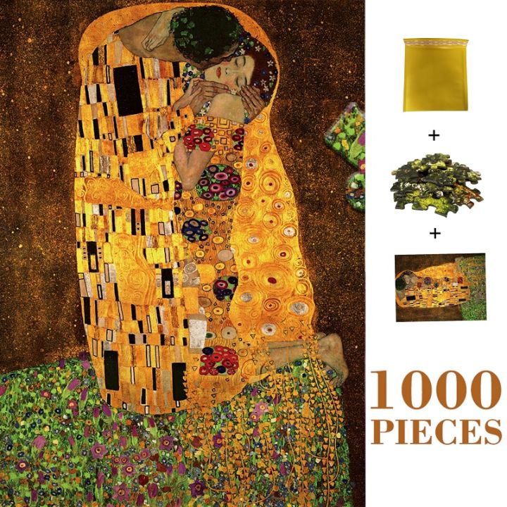 maxrenard-1000-piece-jigsaw-puzzle-toys-for-adults-klimt-kiss-painting-paper-puzzle-for-children-art-collection-puz-without-box