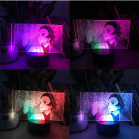 Anime Manga 3D LED Night Light Manga Demon Slayer Kimetsu No Yaiba Kamado Tanjirou Night Lamp For Room Decor Gift Desktop 2022