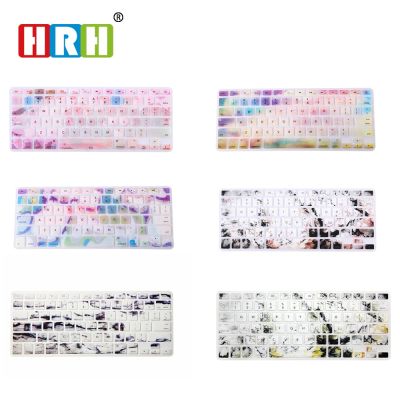 HRH Waterproof Marble Design English Silicone Keyboard Cover Skin Protective Film for Macbook Air Pro Retina 13 15 17 US Layout Keyboard Accessories