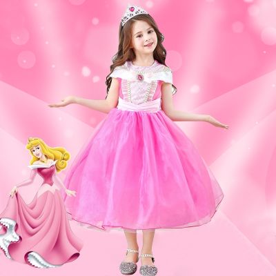 NNJXD Fancy Children Princess Aurora Dress Sleeping Beauty For Halloween Cosplay Costume Dress Girls Clothes Christmas Birthday Party Dress