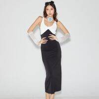 Ahalf - 2-tone stretch midi summer dress เดรสยาวผ้าทูโทน