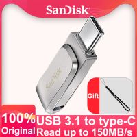 Sandisk แท่ง USB Type C USB OTG Pendrive 64GB Usb แฟลชไดรฟ์32หน่วยความจำแบบแฟลชจิกะไบต์ U 128GB Usb 256GB 512GB Usb Memories 1TB สำหรับพีซี