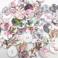 New 50pcs Flowers Wood Buttons 20mm Sewing Craft Mix Lots Wholesales WB718 Haberdashery