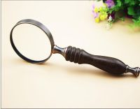 【Thriving】 yiyin2068 5X 70mm Lens Child Toy Gift Sandalwood Handle Handheld Reading Magnifier Magnifying Glass Loupe for Baby or Old Man