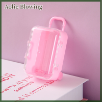 Aolie กล่องเก็บของสไตล์กระเป๋าเดินทางขนาดเล็กกล่องเก็บเครื่องประดับโปร่งใสต่างหูสร้อยคอกล่องใส่ลูกอม
