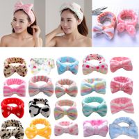 Korea Fashion Dot Dicetak Mewah Busur Bando Cuci Wajah Lembut Hairband Makeup Headwrap Sorban Elastis Headband Rambut Aksesoris